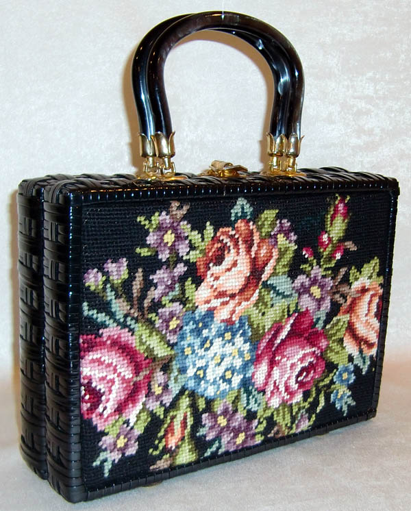 Vintage large needlepoint Women Bag