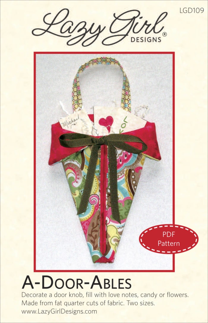 Triangular pouch filled with loves notes for Valentine's Day gifts.