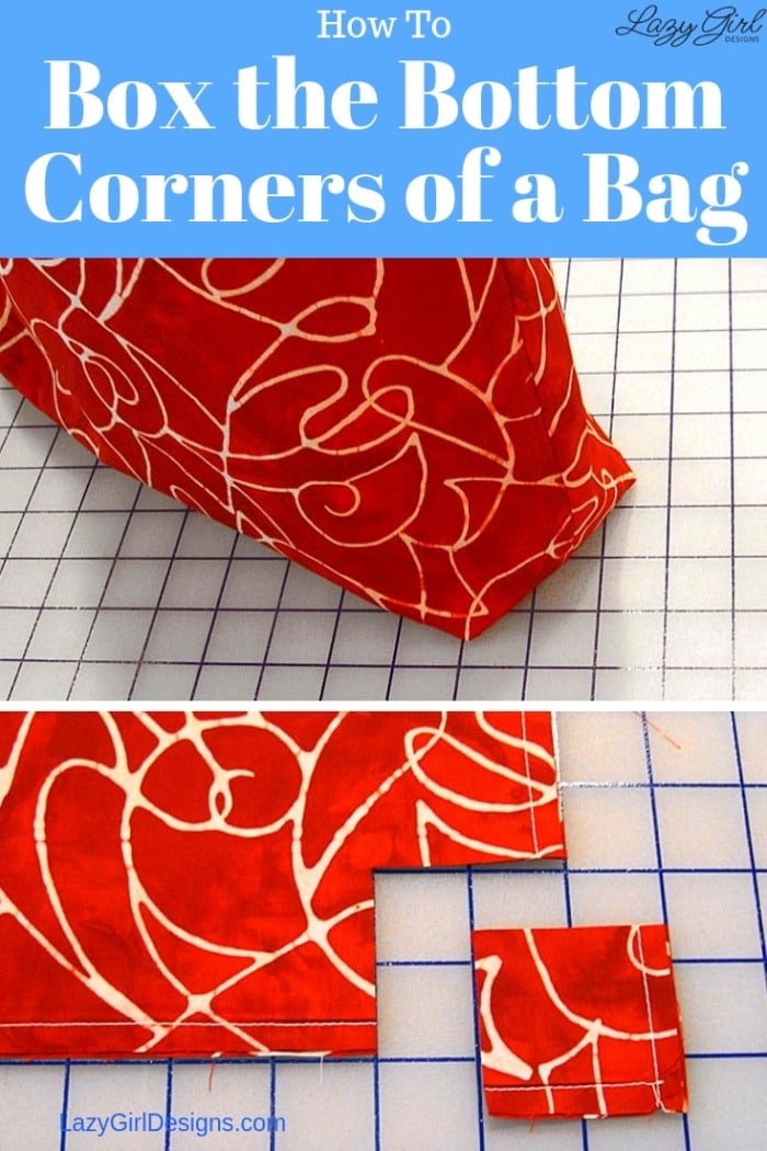 How to box the bottom corners of a bag.