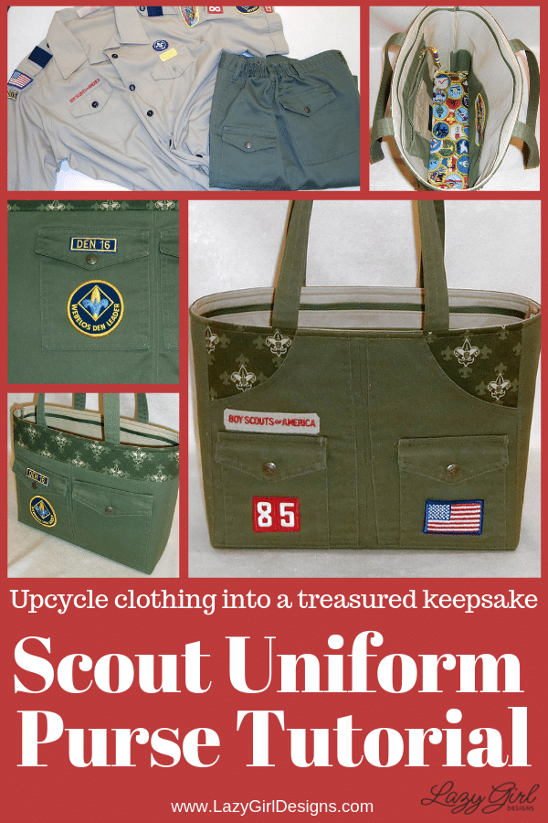 Keepsake purse made from a den mothers boy scout uniform