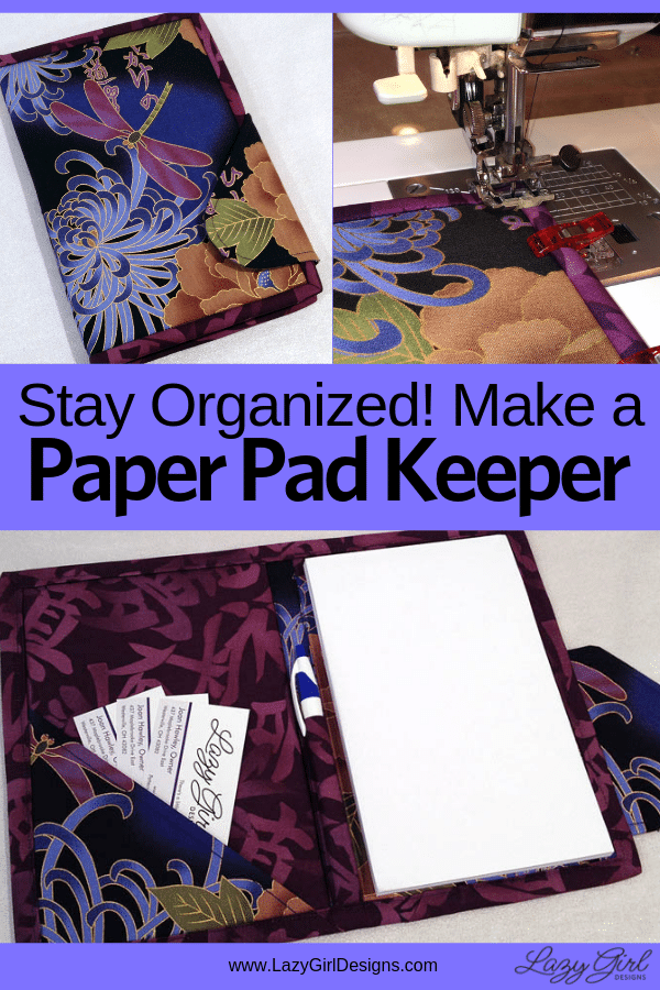 Fabric keeper to hold a pad of paper or electronic tablet like an iPad