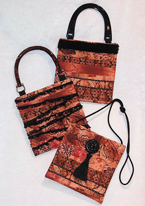 three small handbags