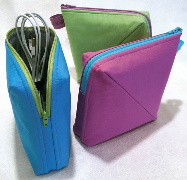 Three zippered pouches for back to school supplies.