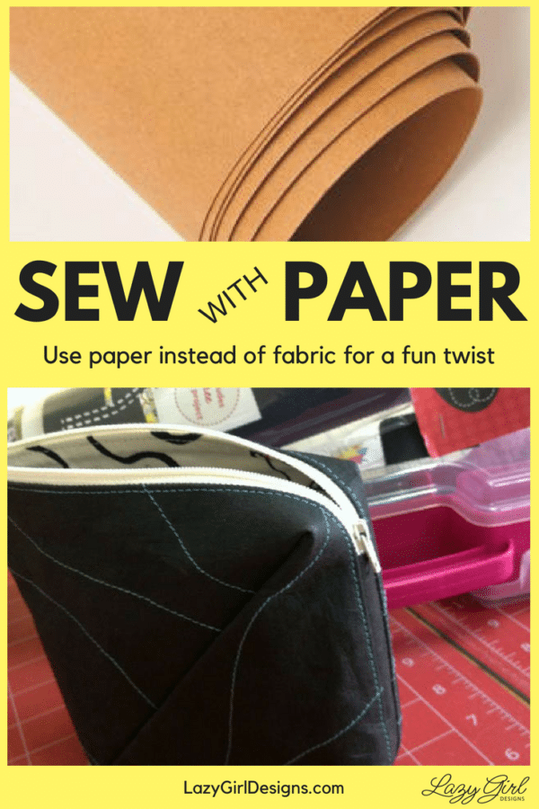 Small zippered pouch made with paper instead of fabric