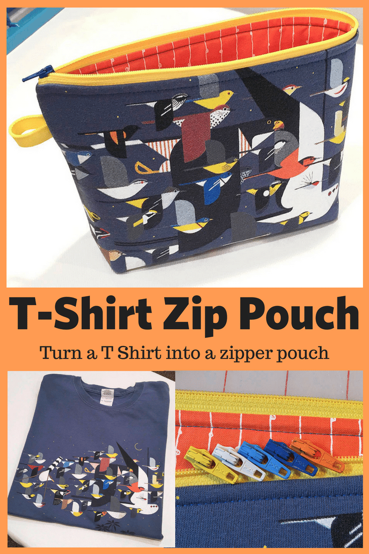 recycled t-shirt as a zipper pouch