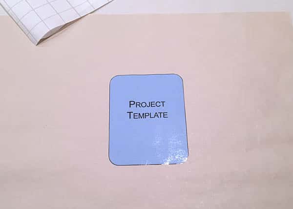 laminated paper template trimmed to size