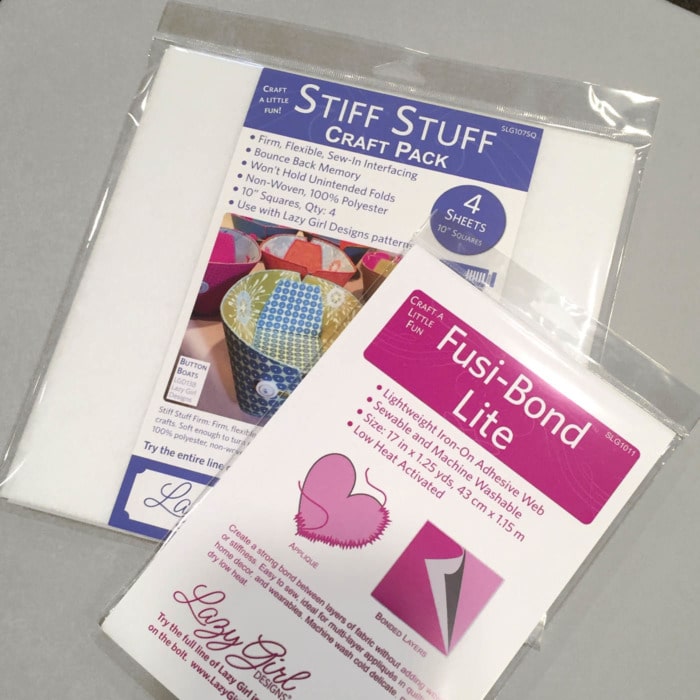Stiff Stuff interfacing, Fusi-Bond Lite interfacing, and Face-It Soft interfacing are used to make easy DIY Decorative Stitch Easter Eggs.