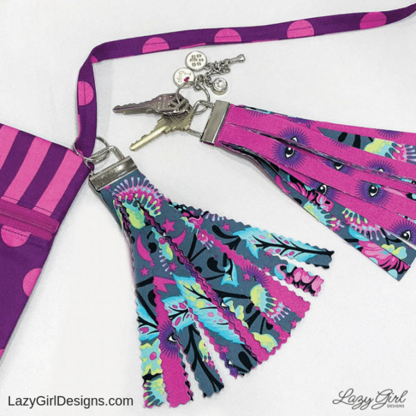 sewing pattern for a no sew fabric tassel key fob