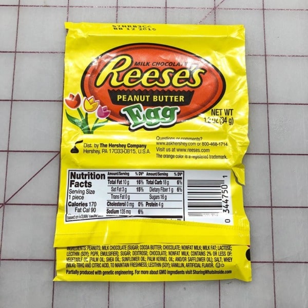 Easter candy wrapper for Reese’s peanut butter egg