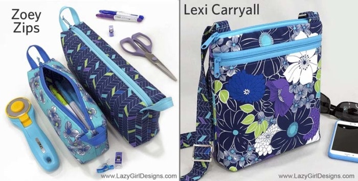 small zipper pouches and a crossbody style purse