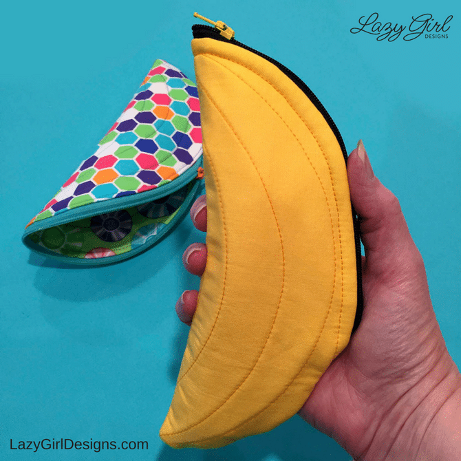 Yellow banana-shaped zipper pouch.
