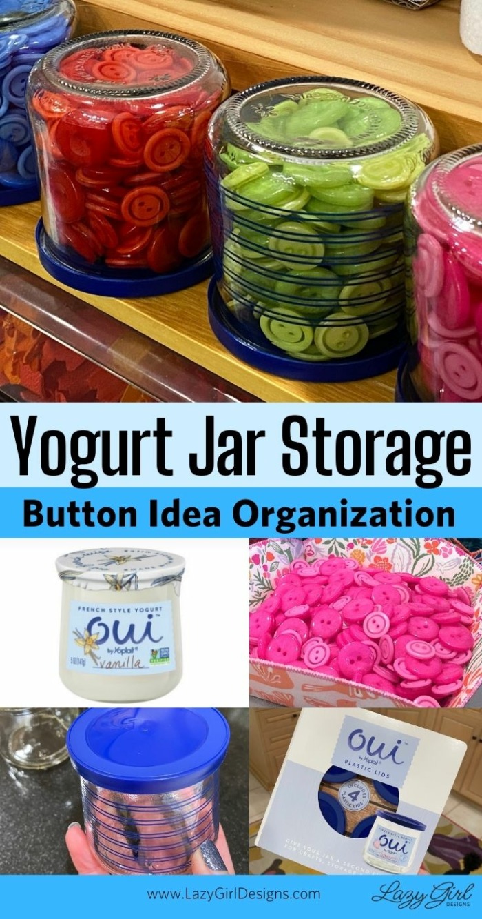 How To Upcycle Yogurt Jars Into an Easy Button Display - Lazy Girl