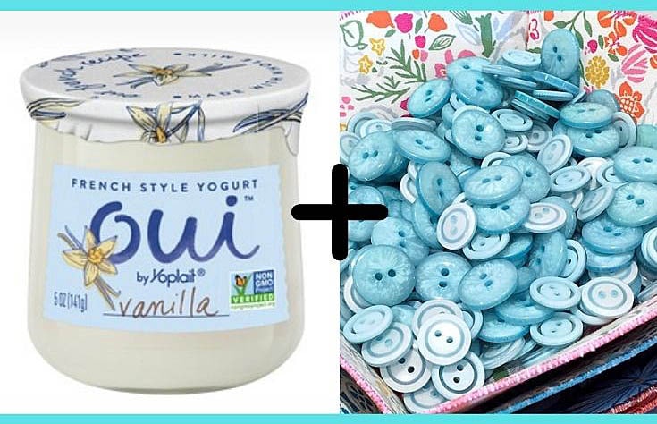 How To Upcycle Yogurt Jars Into an Easy Button Display - Lazy Girl Designs